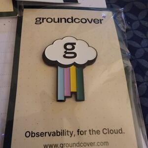 Groundcover Cloud Enamel Pin with Multicolor Design